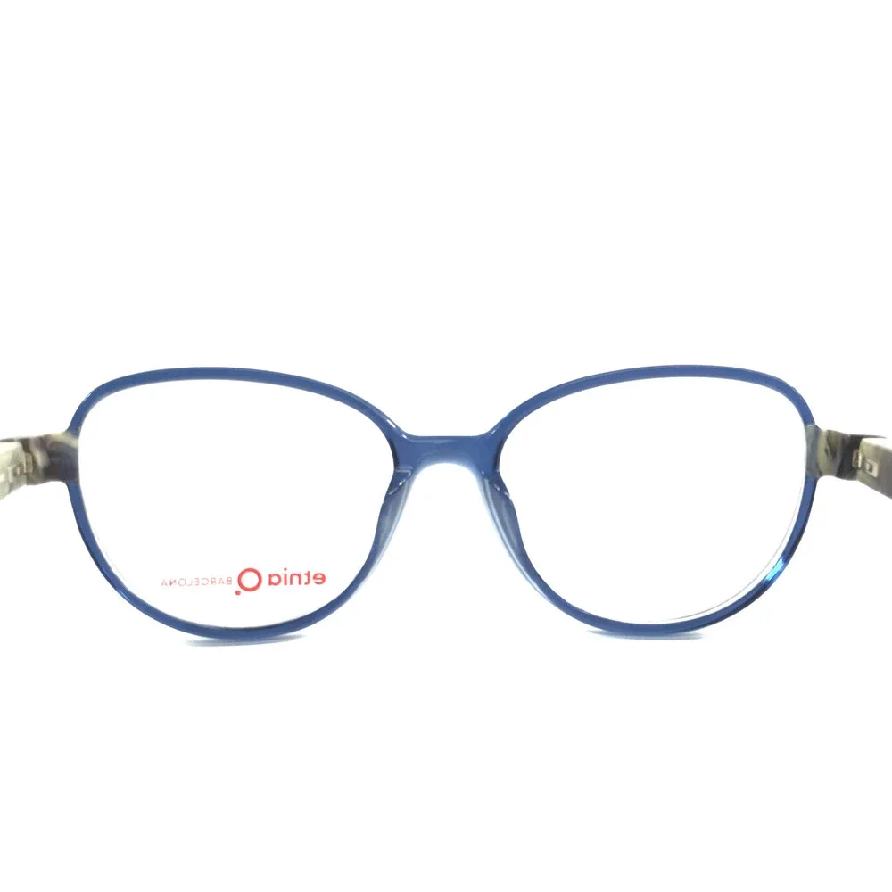 Etnia Barcelona Eyeglasses Frames ASTERIA BLGY Blue Gray Horn Cat Eye 52-16-138